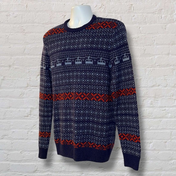 Original Penguin by Munsingwear Ski Lift Sweater Navy Wool Blend Men’s Medium - Picture 7 of 12